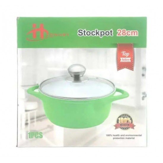 Cratita Ceramica 6l 24cm Granite Gray cu Capac Sticla Termorezistent