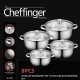 Set 4 Cratite Inox Cheffinger CF-SP07 cu Capace