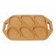 Platou Servit Mare din Lemn cu 6 Forme 48x28 cm