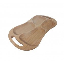 Platou Tava Servit din Lemn cu 4 Forme si Margini Rotunjite